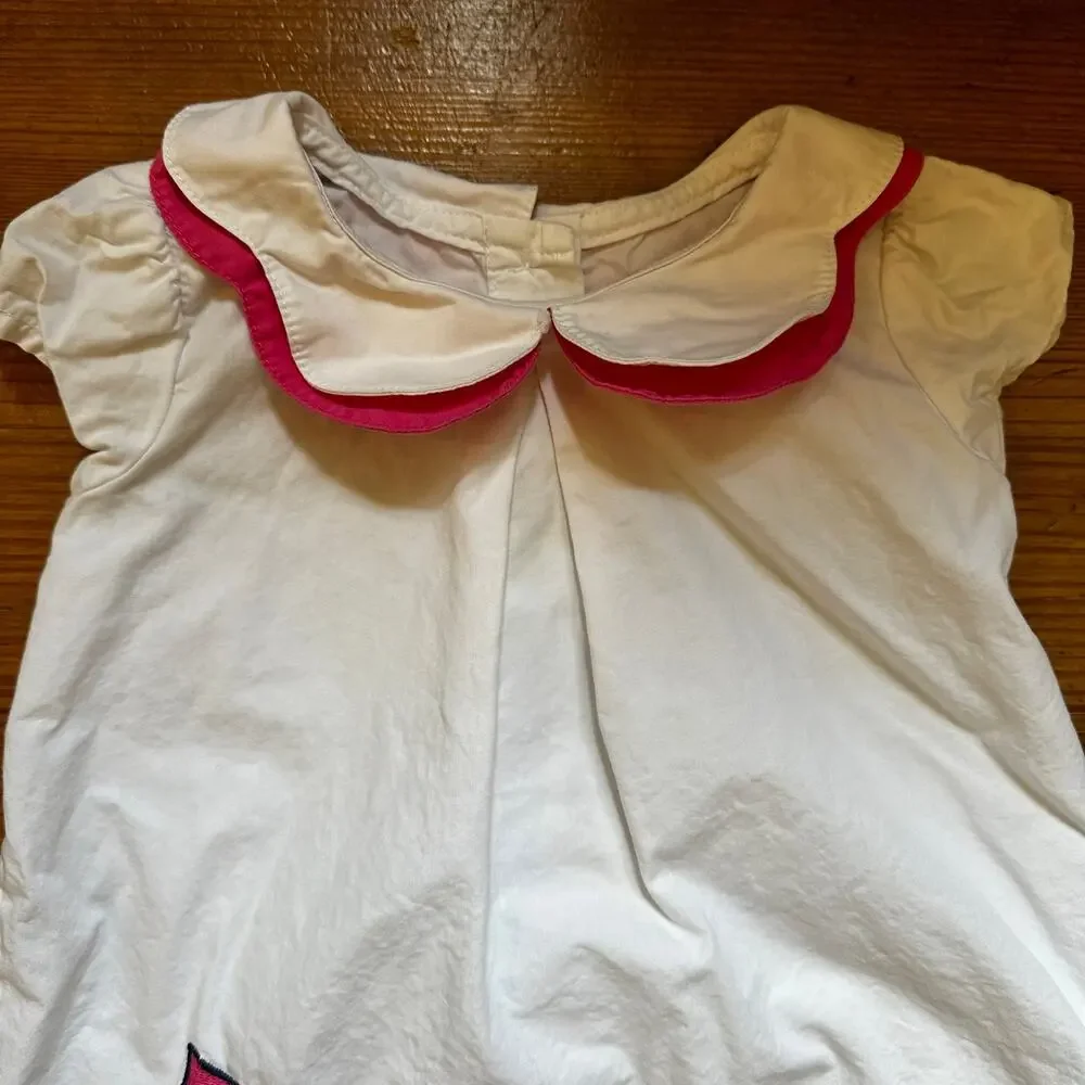 Gymboree white sailboat scallop collar dress‎ SIZE 12-18M